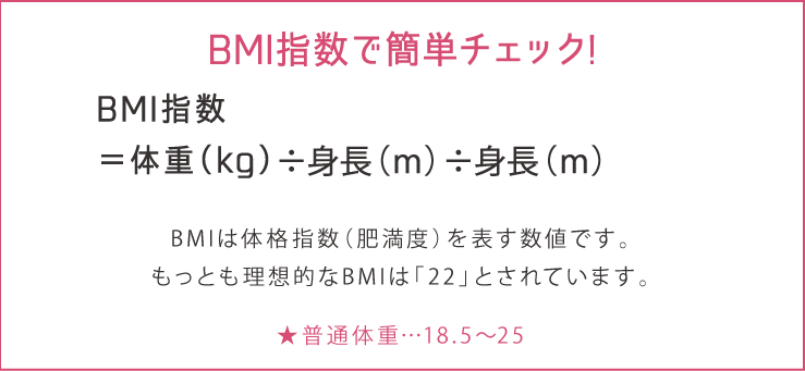 BMI指数で簡単チェック！