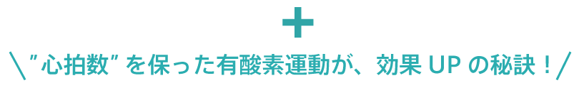 心拍数を保った有酸素運動が、効果UPの秘訣！