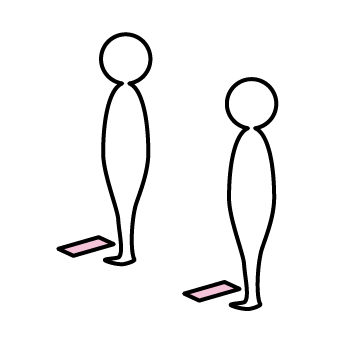 お待ちの列は1m間隔で