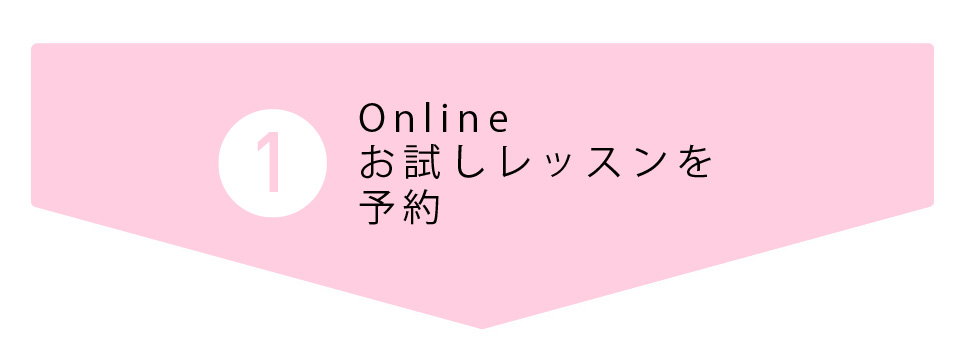 step1 オンラインお試しレッスンを
予約