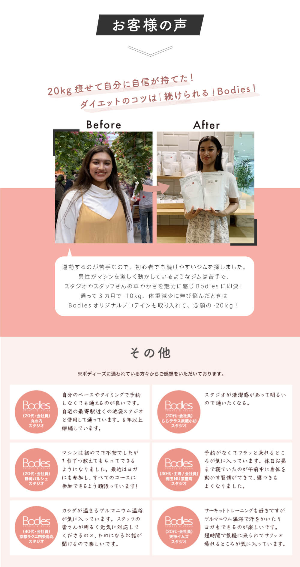 20kg痩せて自分に自信が持てた！ダイエットのコツは「続けられる」Bodies！